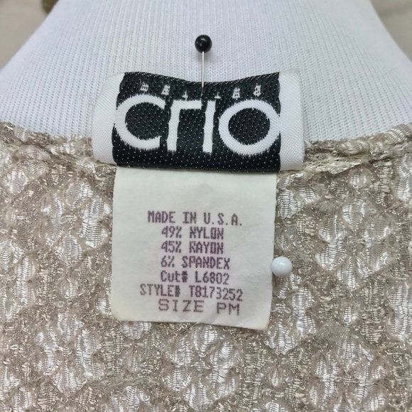 Clio Neutral Textured Career Top in Tan/Sand/Beige Color - Petite Medium - Picture 12 of 15